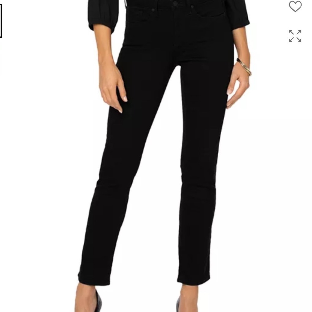 NYDJ Sheri Slim Ankle Curve Shaper Jeans Black Garden Ranc MSBWSA8911 Size 4
